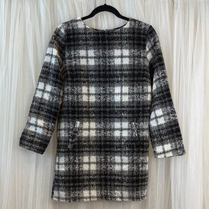 ❤️‍🔥3/$20 Chic Plaid Mini Dress in Black and White with Front Pockets